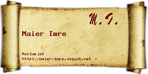 Maier Imre névjegykártya
